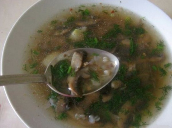 Суп грибной с гречкой: рецепт