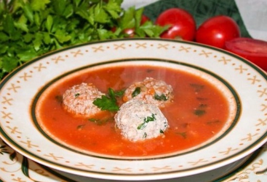 суп с фрикадельками и гречкой