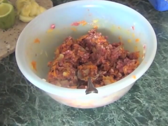 пассерованные овощи в фарш