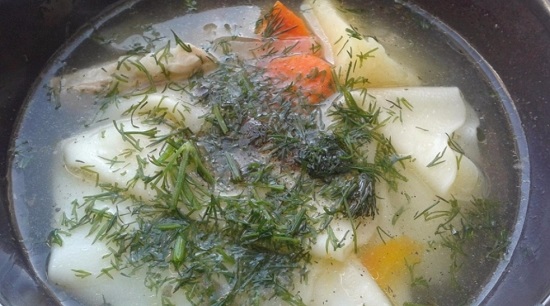 Суп на свином бульоне