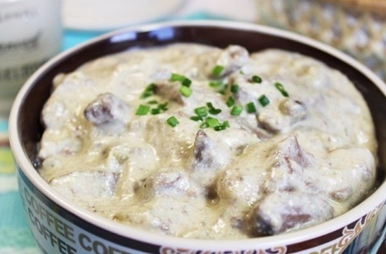 Печень индейки в сметане