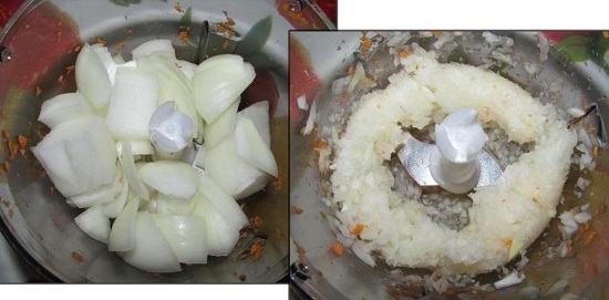 Очищаем лук и шинкуем